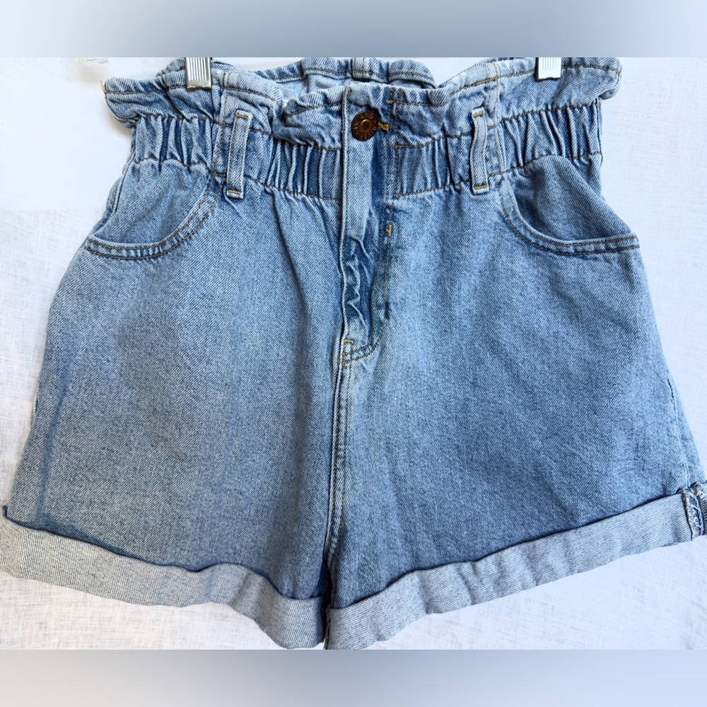 UK Brand River Island Retro Baggy Gathered High Waist Women’s Shorts Size 28-32